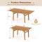 55 Inch Acacia Wood Expandable Outdoor Table with Umbrella Hole Ideal for Patio Gatherings